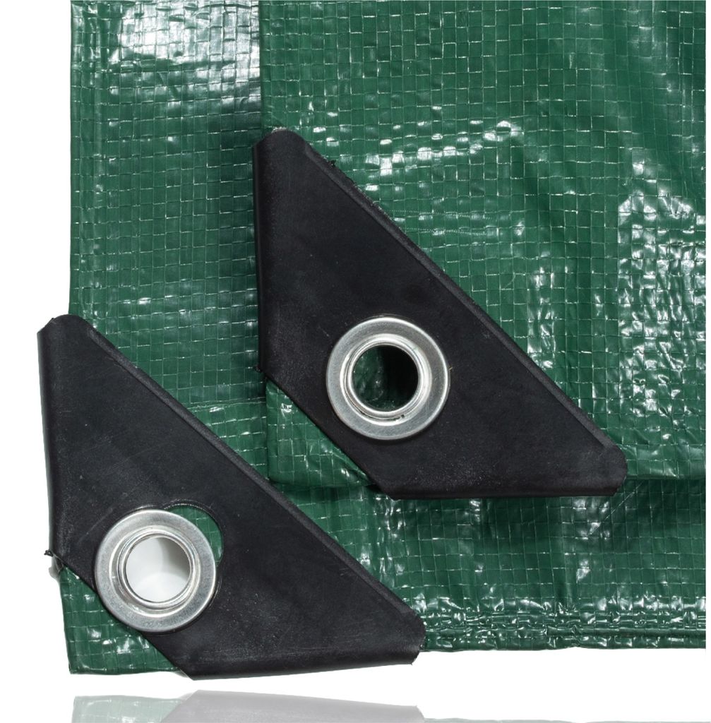 3x4m Schutzplane wasserdicht - 150 g/m² grün, mit Ösen - Produktbild