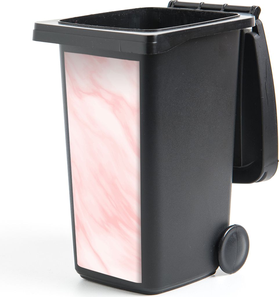 MuchoWow Mülltonnenaufkleber Marmor - Rosa - Weiß - Luxus - Marmoroptik 44x98 cm - Containeraufkleber - Aufkleber - Mülltonnen-Aufkleber