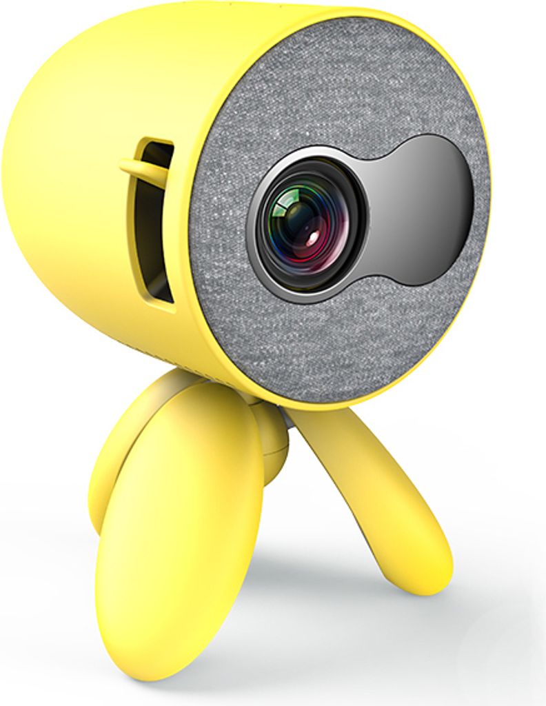 Mini Projektor Kinder 1080P High Definition LED Startseite Portable yellow_UK Stecker
