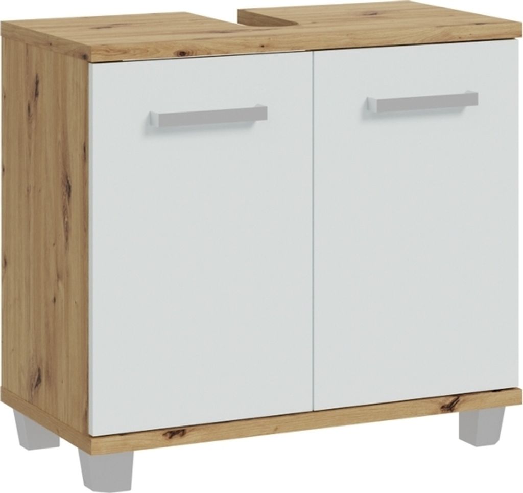 Waschbeckenunterschrank >Veris < in Artisan Eiche/ Secret Grey - 68,6x62x34,8cm (BxHxT)