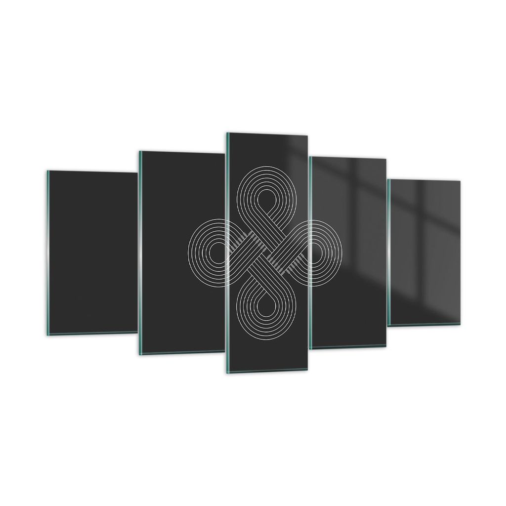Bilder auf glas - 5 Teile - Symbol Schleife Unendlichkeit - 160x85cm - Glasbilder - Wandbilder - Bilder - Wanddekoration aus Glas - Glas Bilder - W...