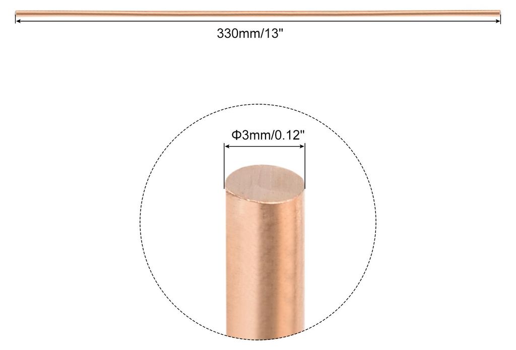 15 Stš¹ck Messing Rundstab 3 mm Durchmesser 330 mm L?nge Massiver Kupferstab Drehbankstange fš¹r DIY Metallhandwerk Schmuckk?stchen RC Modell