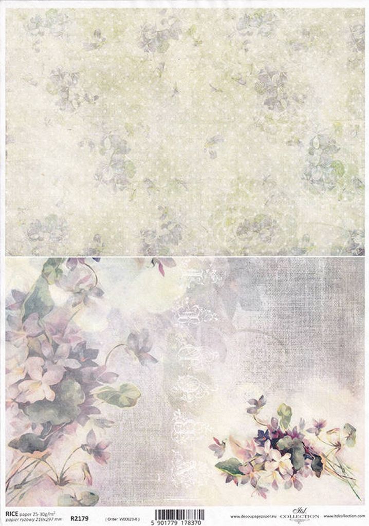 ITD Reispapier Decoupage Bastelpapier Softpapier Serviettentechnik, Veilchen, Punkte R2179