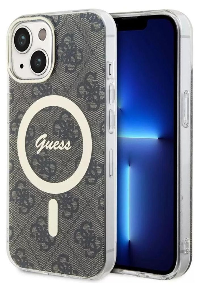 Guess iPhone 15 Back cover case - Magsafe IML 4G - Brown