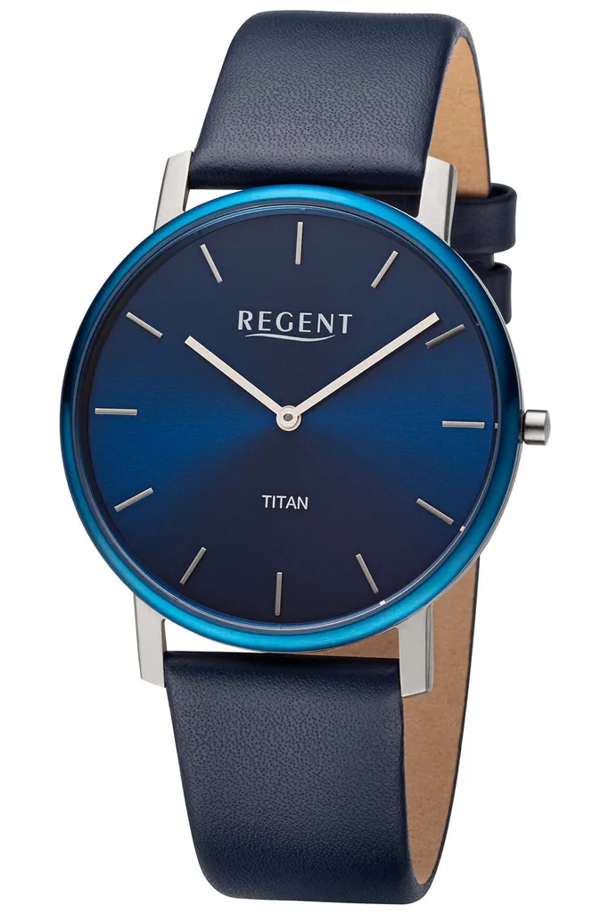 Regent Montre Homme Titane 11190204 - Montre Bracelet en Titane Gris