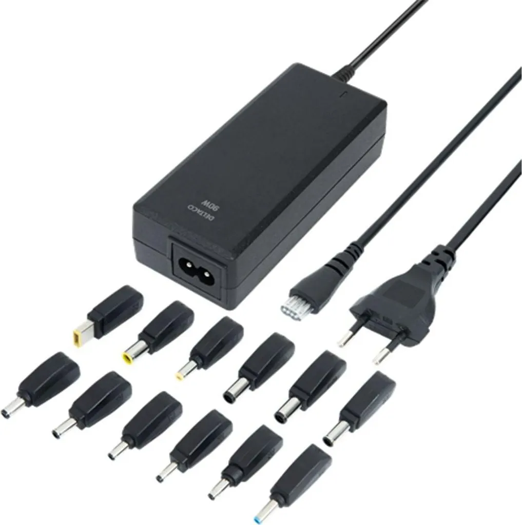 Chargeur Universel 90W Deltaco SMP-90W12 avec Protection Surtension