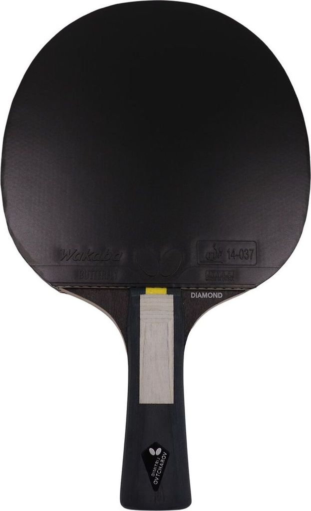 A table tennis racket is shown against a white background.