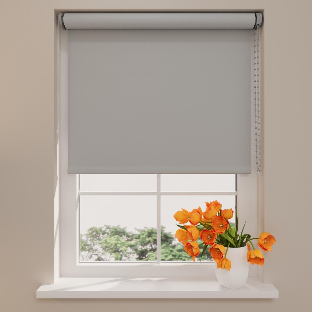 DTCH Verdunkelungsrollo – Easy Match – Hellgrau – 100 x 190 cm (BxH) – Ohne Bohren