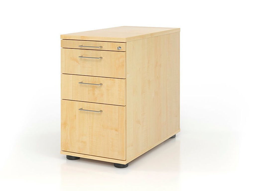 Büro Standcontainer mit Hängeregister Modell SC40 abschließbar 3 = Ahorn-BM = Bogengriff Metall