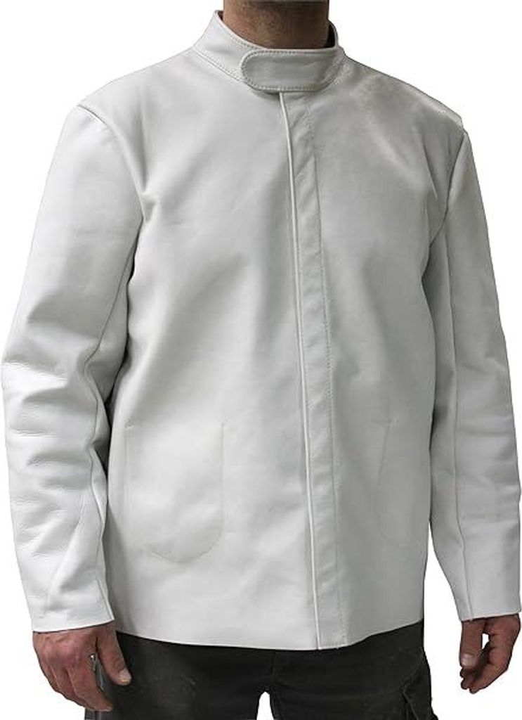 Qualitäts Schweißerjacke, Schweißerschutzjacke | ausgesuchte kräftige weiche Vollrindleder | optimaler Schnitt | Größe 64 (6XL) | Deutsche Qu...