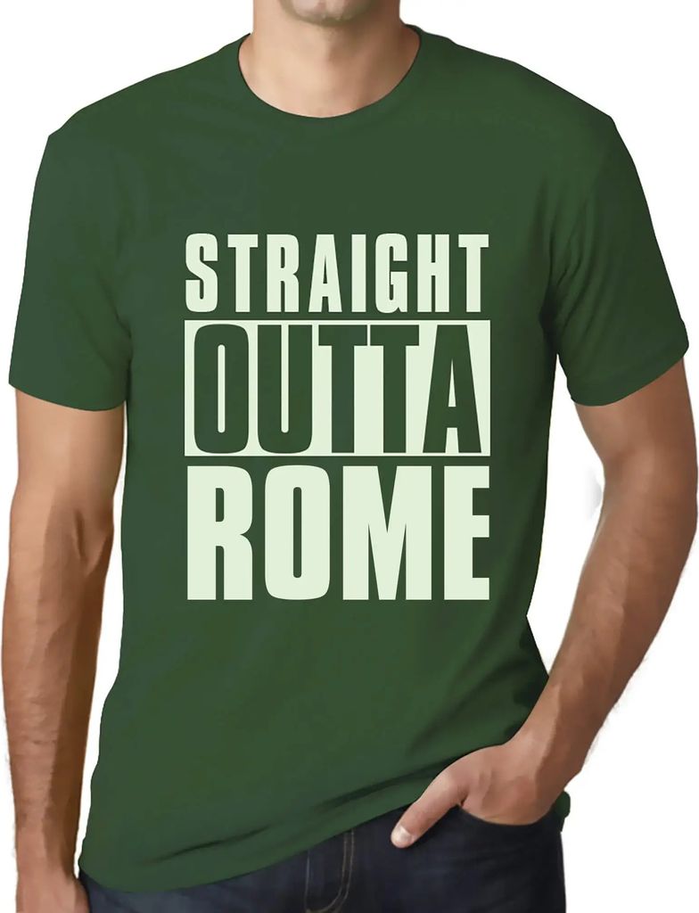 Herren Grafik T-Shirt Direkt aus Rom – Straight Outta Rome – Öko-Verantwortlich Vintage Jahrgang Kurzarm Lustige Druck Geburtstag Geschenk Mann
