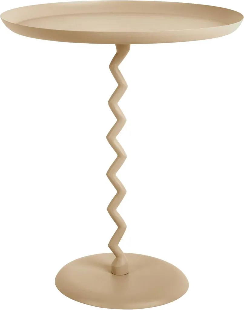 Petite table design Zig Zag Brun - Mobilier en acier mat de Ø44cm