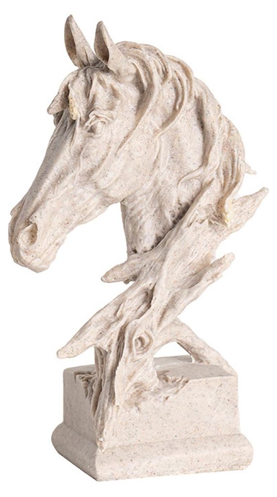 Pferdekopfstatue im Vintage-Stil, Sammlerfigur aus Kunstharz, rustikale Tierbüste, Skulptur für die Dekoration von Zuhause oder dem Schreibtisch