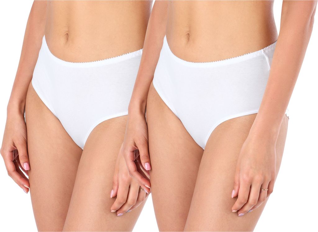 Bellivalini Damen Unterwäsche Unterhose aus Baumwolle Panty BLV50-195 (Weiß, XL )