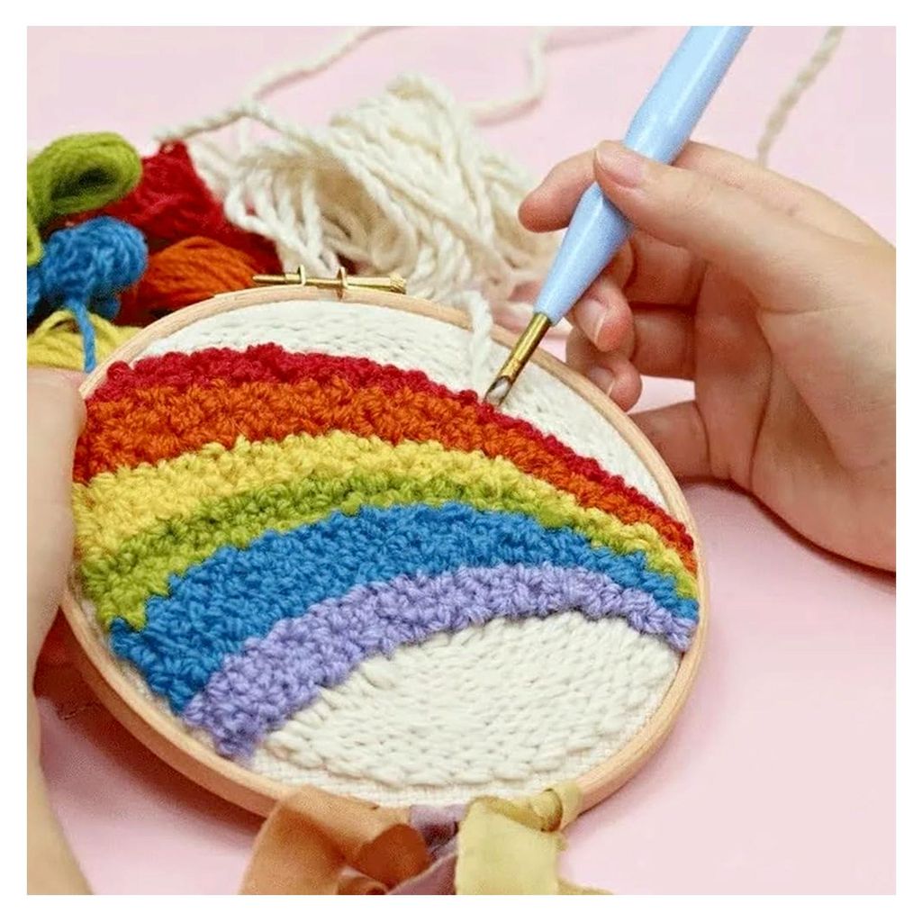 2 Stück Mönchstoff Punch Needle, 67 x 50 cm Baumwollstoff für Tufting, Waschbar und Strapazierfähig, für DIY Handarbeiten und Stickereien
