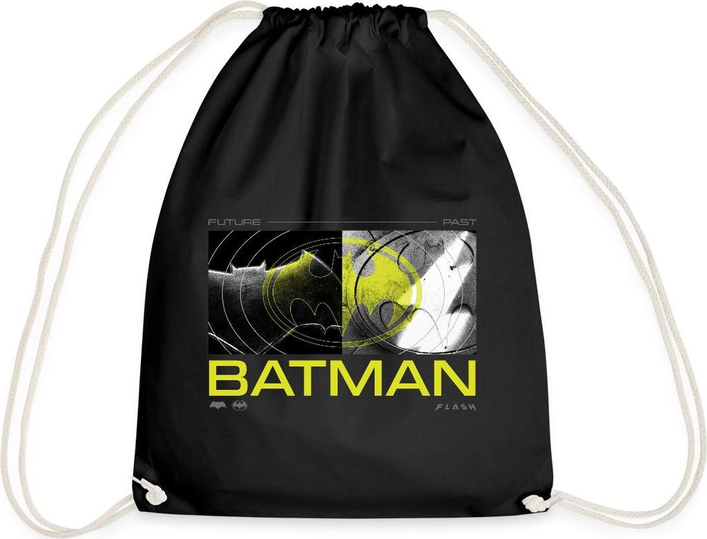 Spreadshirt The Flash Und Batman Zukunft Und Vergangenheit Turnbeutel, One size, Schwarz