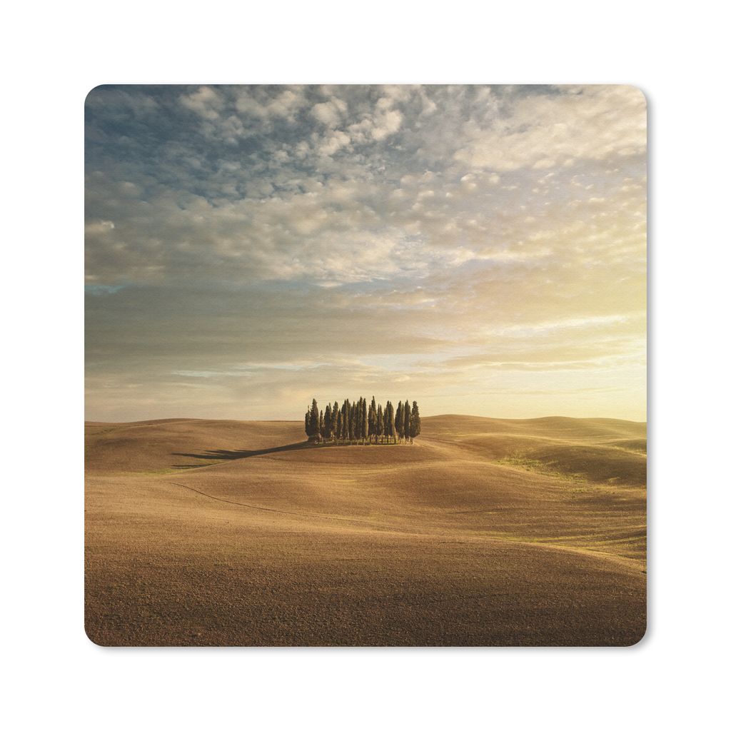 MuchoWow Mauspad Mousepad Toskana - Bäume - Italien 20x20 cm - Mousepads - Maus Mat - Pad - Mausunterlage - Desk Mat - Bureauartikeln