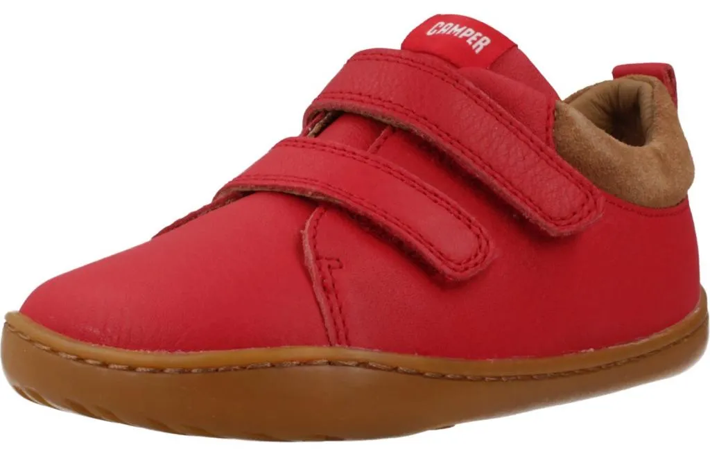 Finis les Lacets Défaits avec les Baskets Enfant Camper Peu Cami Rouges