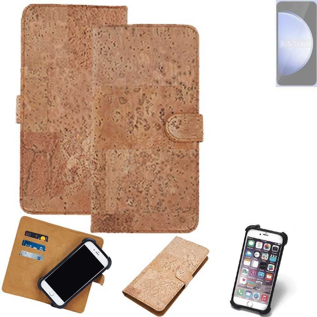 K-S-Trade Hülle kompatibel mit Samsung Galaxy S23 FE SM8450 Kork Handyhülle Cover Schutzhülle TPU Case Bumper in Hellbraun, (1x)