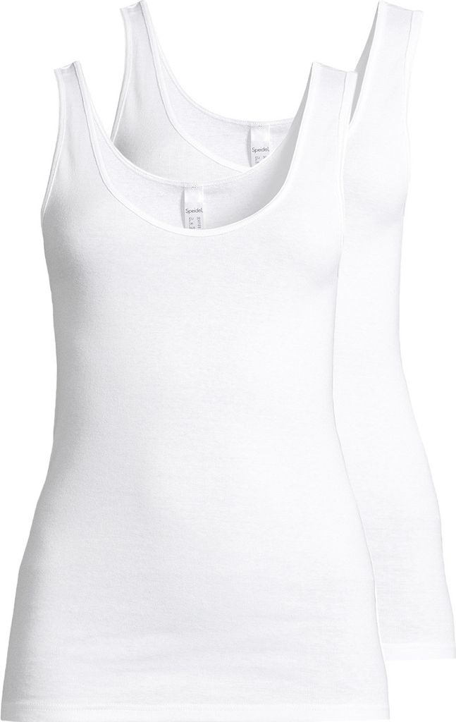 Speidel 2er Pack Nelly Unterhemd / Top Sportives Design mit Rundhalsausschnitt, Baumwolle in weicher Feinripp-Qualität, Bequem durch breite Träger