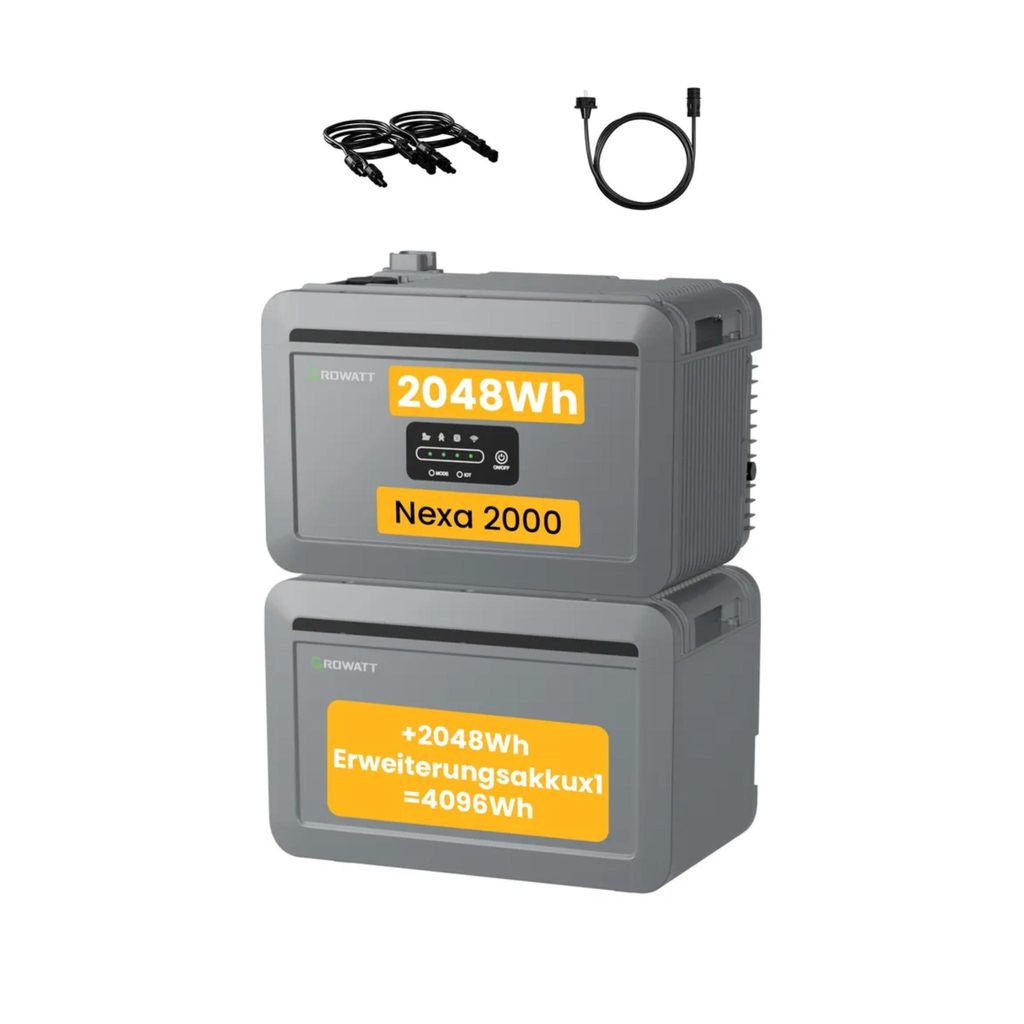 Powerness Balkonkraftwerk Speicher 4096Wh Growatt NEXA 2000 Produktbild 