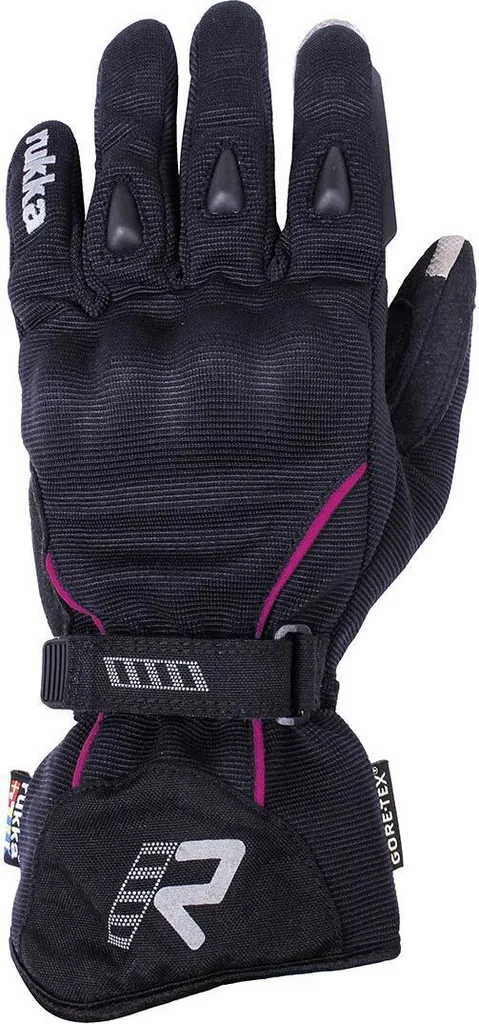 Gants de moto étanches pour femme Rukka Virve Gore-Tex en cuir noir