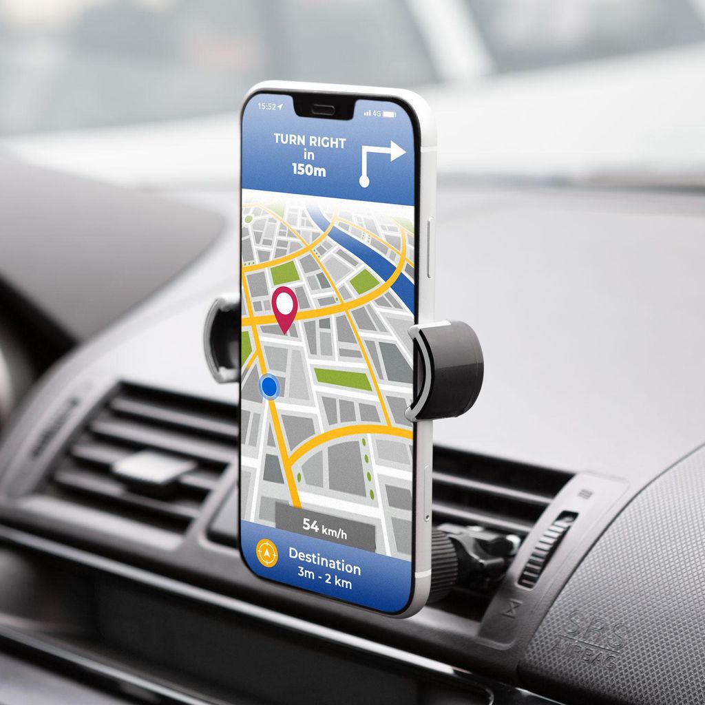 Handyhalterung fürs Auto – Lüftungsschlitzbefestigung – Geeignet für Smartphones mit einer Breite von 55–80 mm – 360° drehbar – Feder...