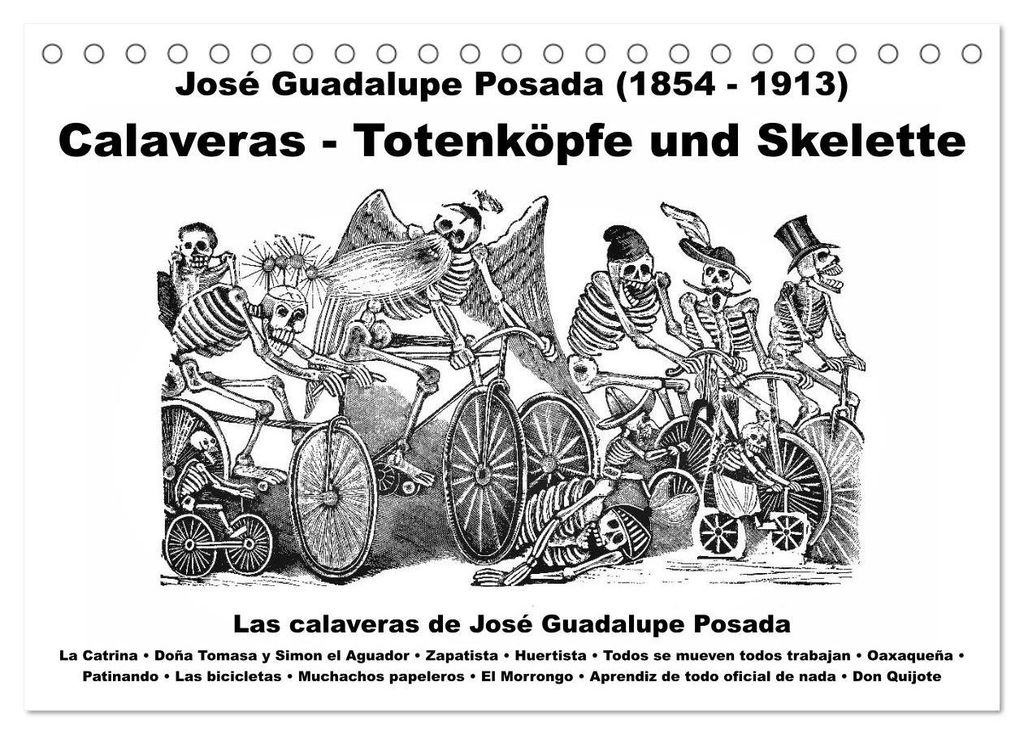 Calaveras - Totenköpfe und Skelette (Tischkalender 2027 DIN A5 quer), CALVENDO Monatskalender
