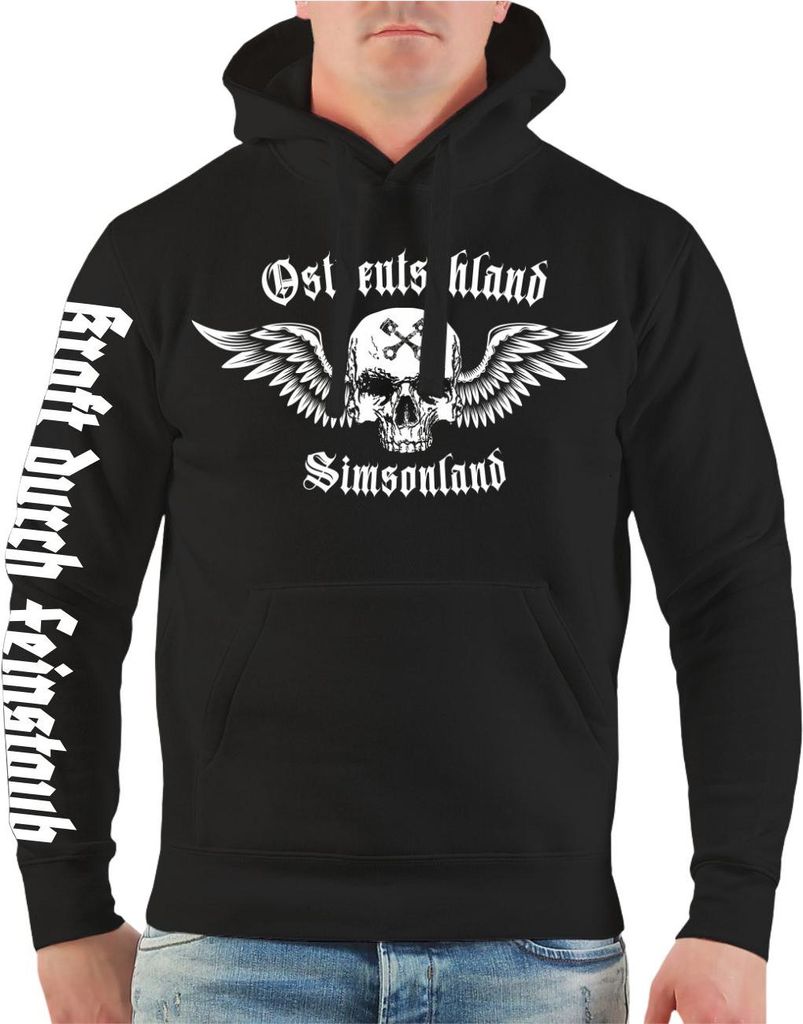 Männer Jungen Kapuzenpullover Ostdeutschland Simsonland Größe S - 5XL DDR Motorrad