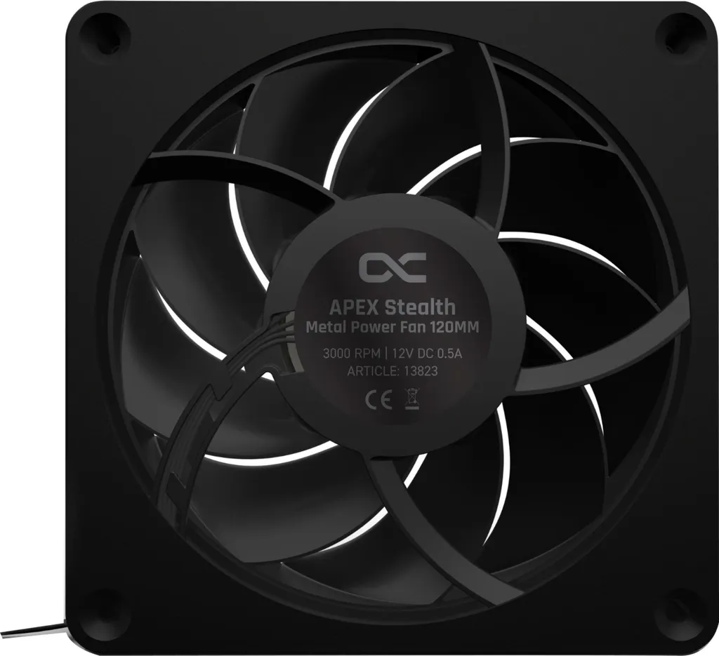 Ventola Alphacool Apex Stealth Metal 120mm - Ottimizzata per Radiatori