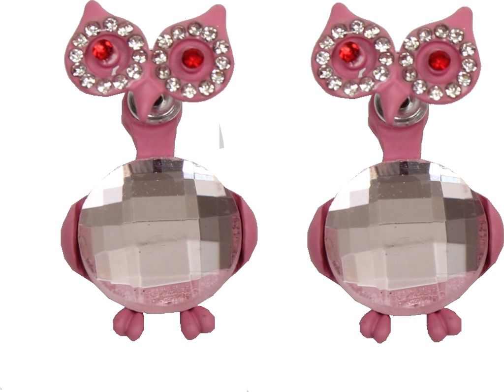 3D Eule Ohrstecker Ohrringe in der Farbe Rosa