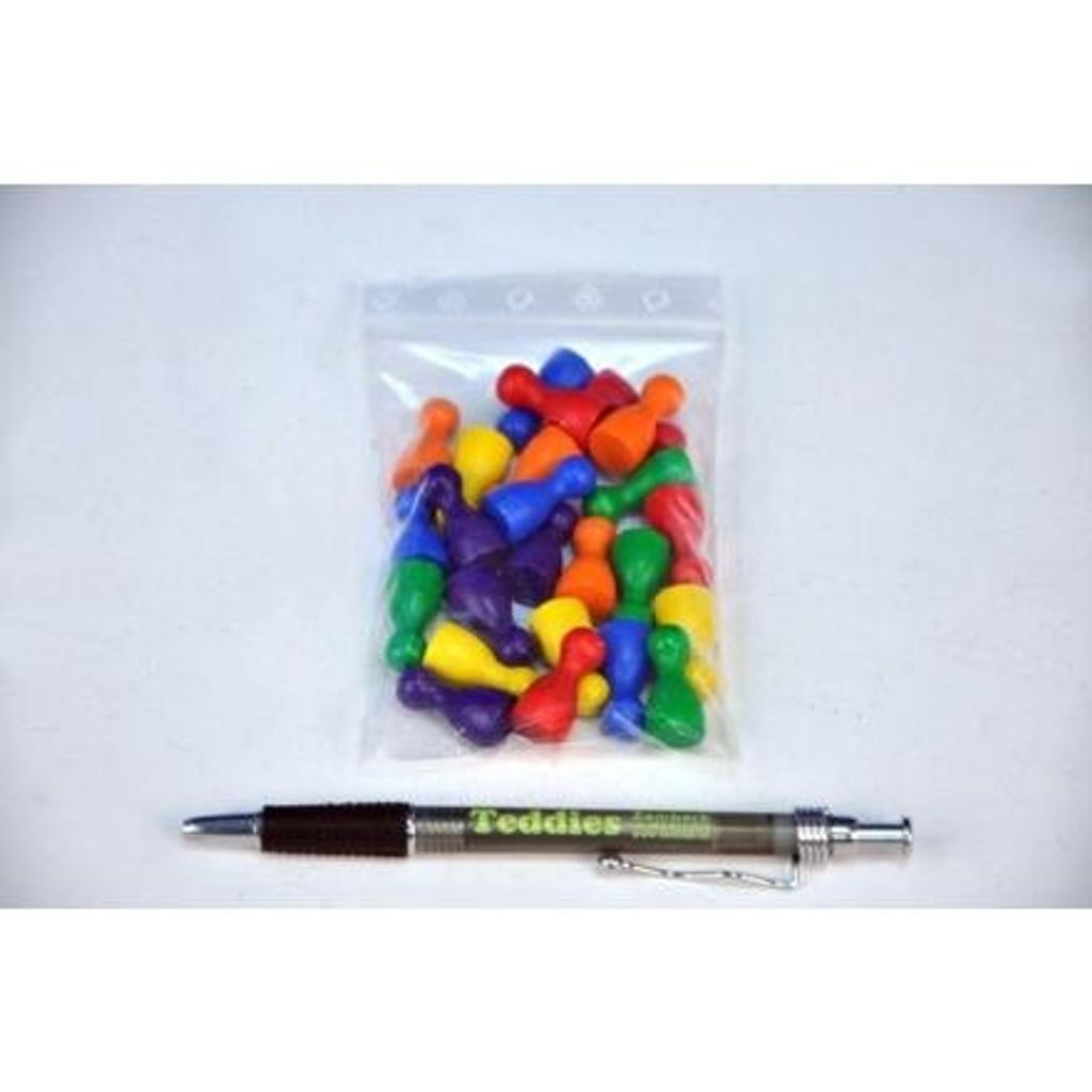 Figurky dřevo 25mm 24ks 6 barev společenská hra v sáčku Produktbild 