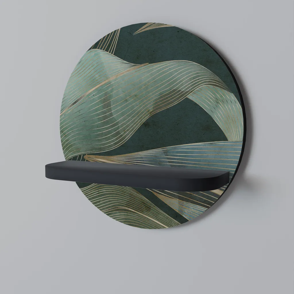 Étagère ronde noire pour plantes et cadres photo, rangement stylé chic