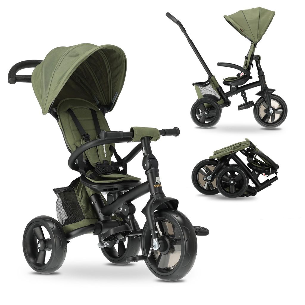 DERYAN Explorer Trojkolka – S Vodiacou Tyčou – Skladacia s Obrázok produktu 