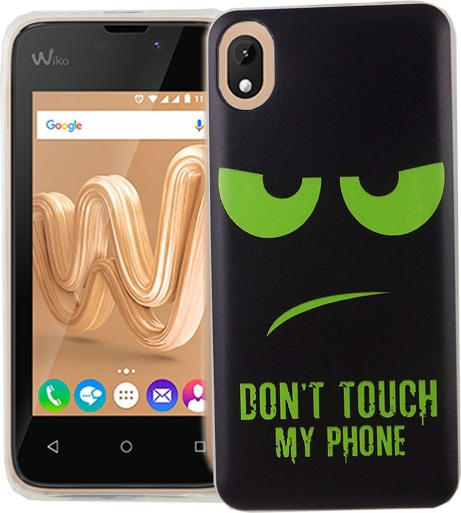 Handy Hülle für Wiko Sunny Max Cover Case Schutz Tasche Motiv Slim Silikon TPU Dont Touch My Phone Grün