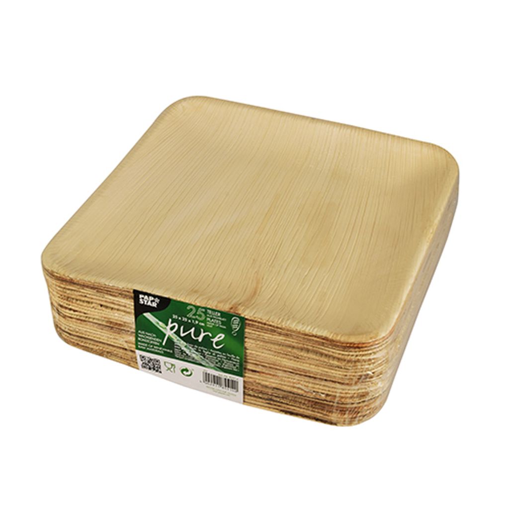 Papstar Palmblatt pure Teller eckig 25x25x1,9cm 25 Stück Obrázok produktu 