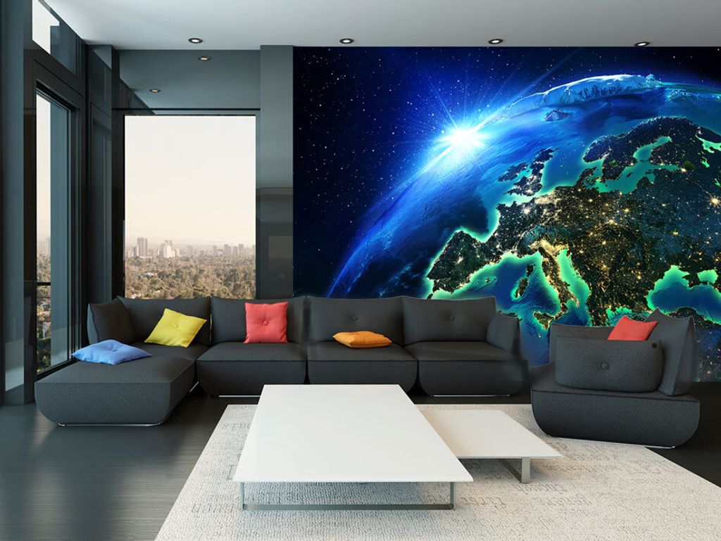 Vlies Fototapete 300x210 cm Tapeten Wandtapete XXL Erde Sonne Kosmos c-B-0070-a-a