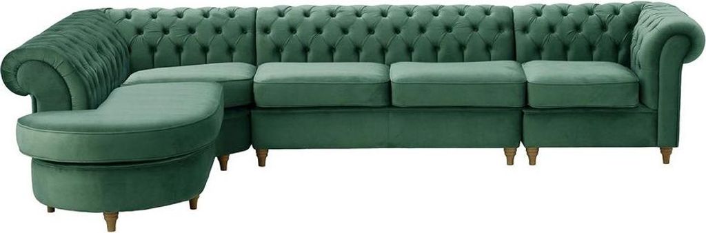 Chesterfield Modul-Ecksofa, links-Velluto 12-wax black