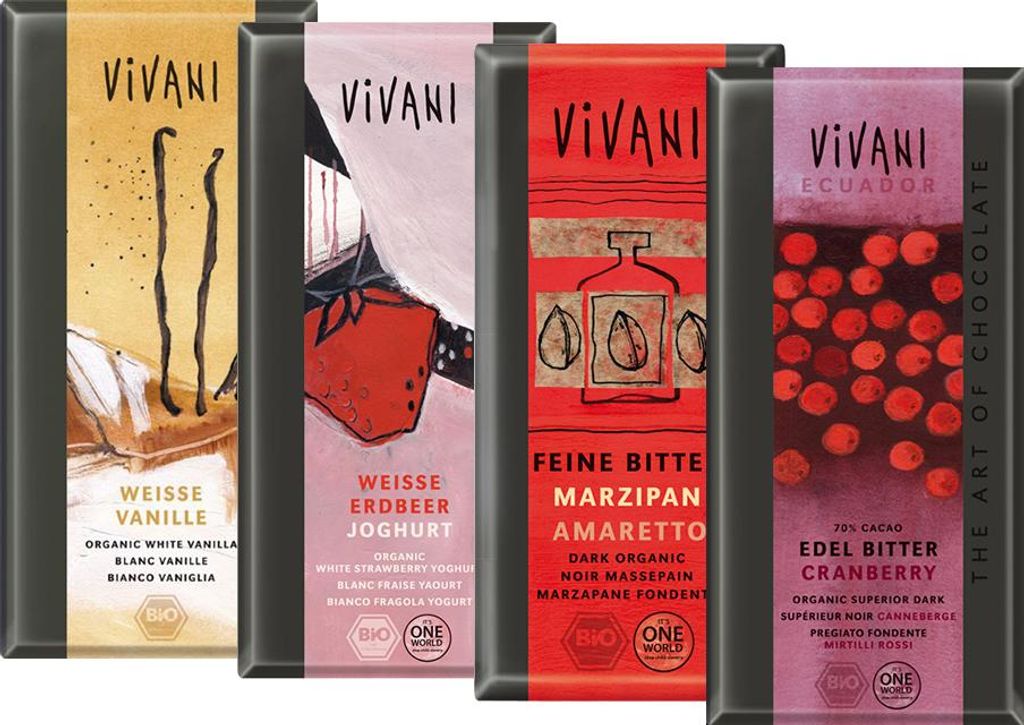 Čokoláda ochutená Vivani- 100g - Horká čokoláda s náplňou Obrázok produktu 