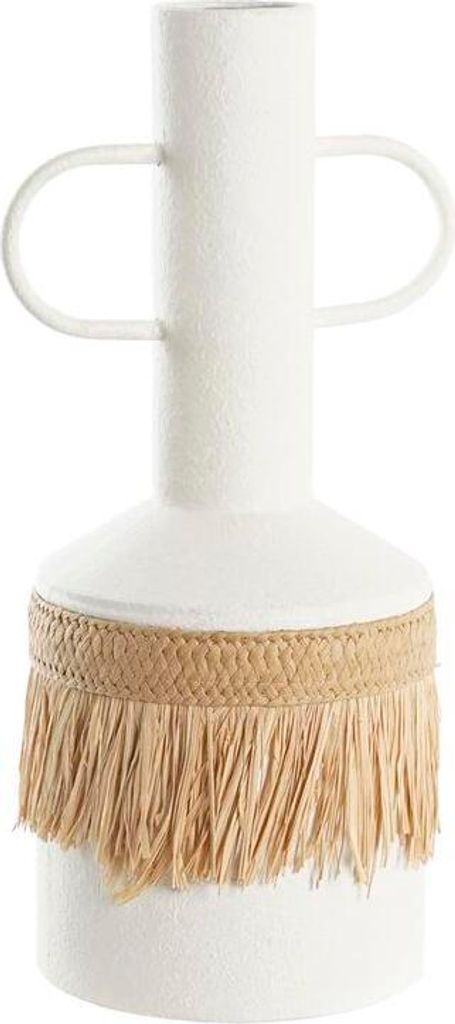 DKD Home Decor Vase Weiß Natur Metall 20 x 16 x 40 cm