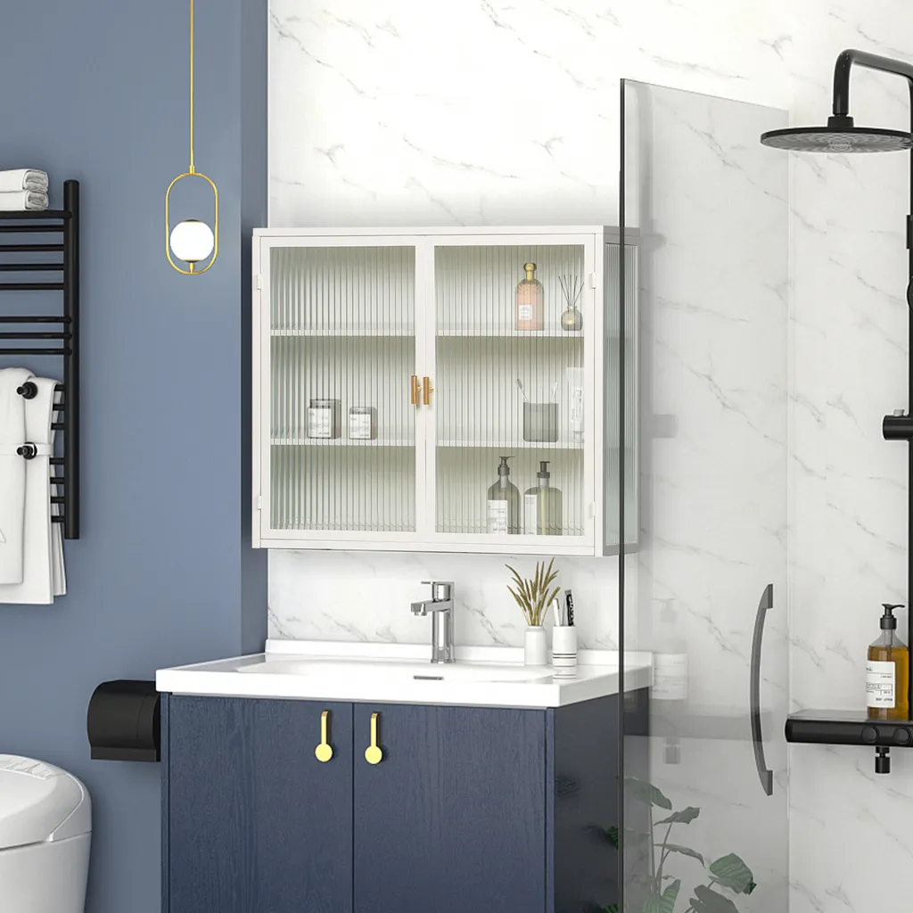Meuble Haut de Rangement à 2 Portes Vitrées 70cm pour une Déco Moderne - 6
