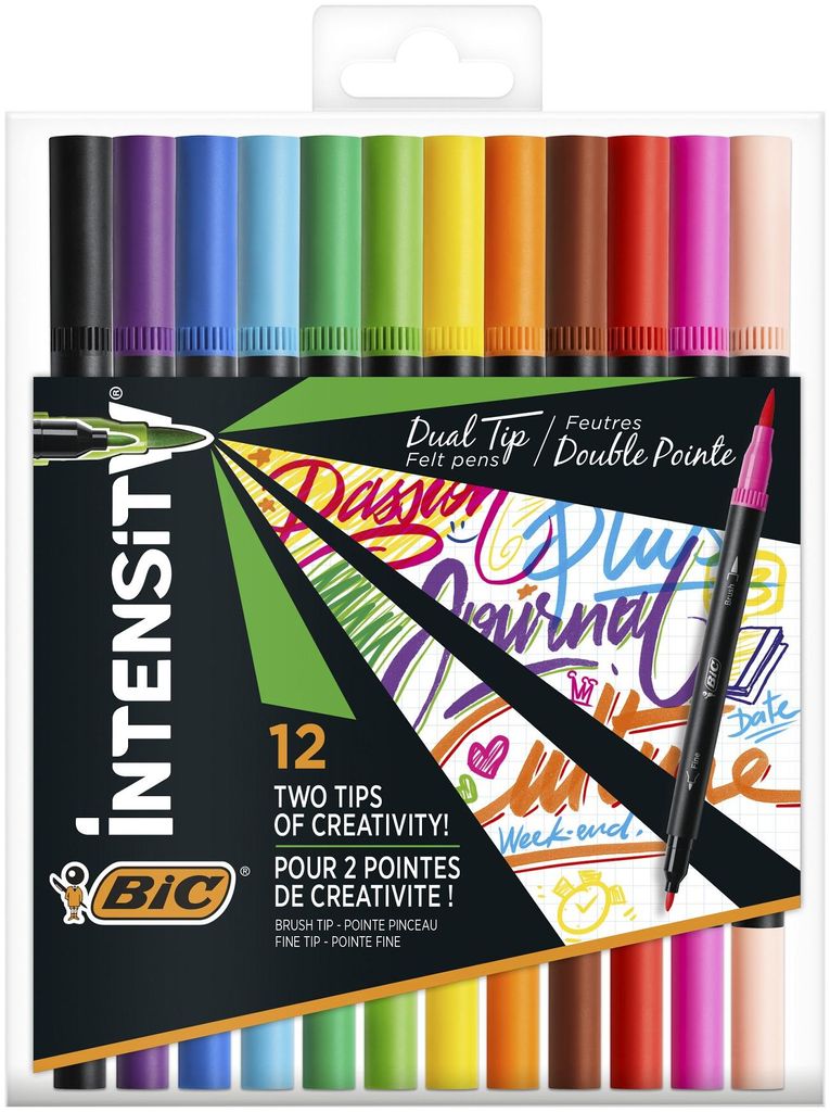 Bic 989695 Penna in fibra BIC DUAL BRUSH, 2in1, confezione Immagine del prodotto 