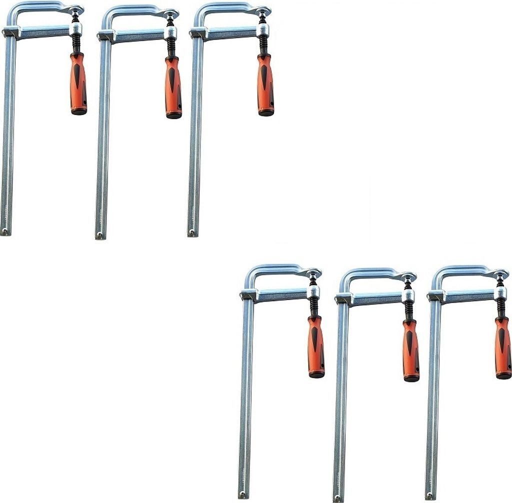 6 Stück Ganzstahl-Schraubzwinge 60 x 120 mm Tischzwinge Produktbild 