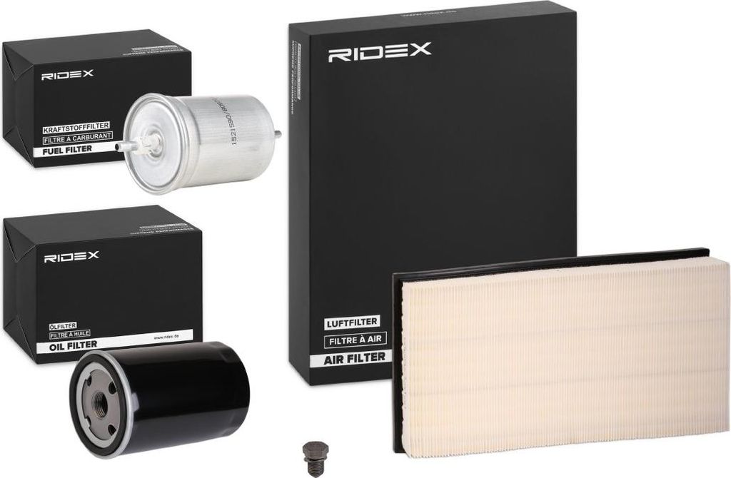 RIDEX Filterset Inspektionspaket Filtersatz für VW Golf IV Schrägheck (1J1) Transporter V Kastenwagen (7HA, 7HH, 7EA, 7EH) Golf IV Variant (1J5)