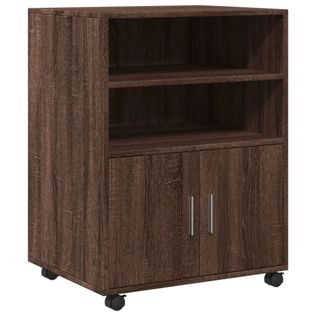 vidaXL Armadio a rotelle look rovere marrone 60x48x81 cm Materiale a base di legno