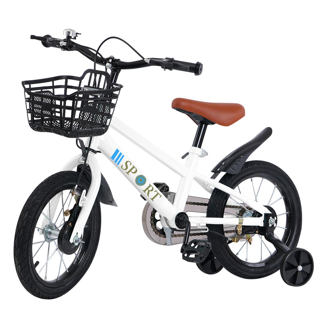 16 Zoll Kinderfahrrad Jungenfahrrad Lernfahrrad mit Stützrädern Jungen Mädchen fahrrad Weiß