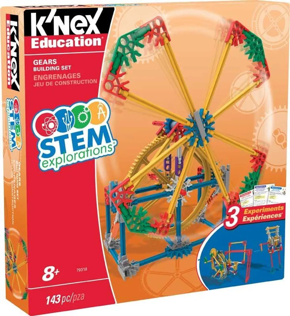 K'nex STEM Kit de construction engrenages : jeu éducatif pour 8 ans +