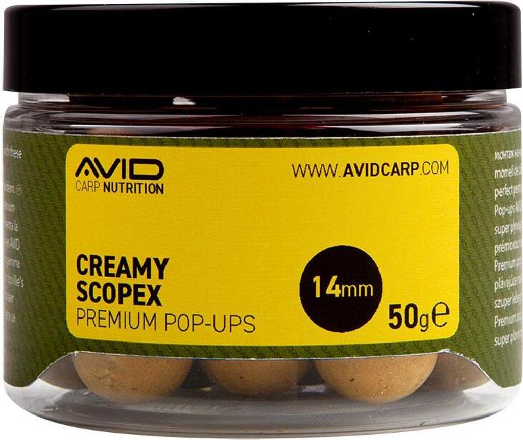Avid Carp Creamy Scopex Pop Ups 50 g 14 mm