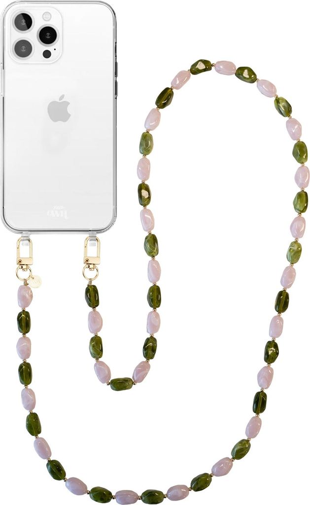 Rose Quartz (Lange Handykette) Transparant Cord Hülle - Kompatibel mit iPhone 11 Pro Max