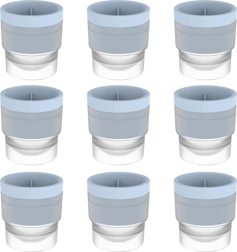 9-teilige Eiskugel-Maker-Eiswürfelform, runde Eiskugelschale, langsam schmelzende Whisky-Cocktail-Eiswürfelformen mit Deckel